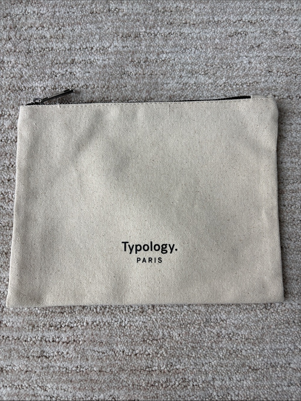 Typology Paris Natural Canvas Zip Pouch Cosmetic Bag